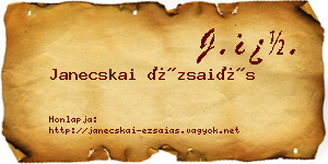 Janecskai Ézsaiás névjegykártya
